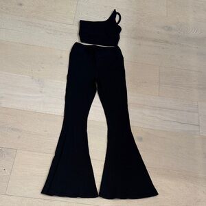 Year of Ours Black Flared Pants Set